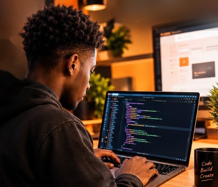 Apprenant en train de travailler sur son ordinateur portable